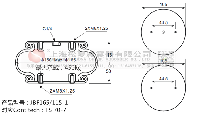 JBF165/115-1橡膠<a href='http://m.yfstny.com/' target='_blank'><u>空氣彈簧</u></a>