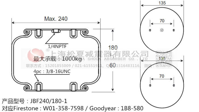 JBF240-180-1橡膠<a href='http://m.yfstny.com/' target='_blank'><u>空氣彈簧</u></a>