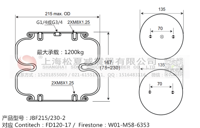 JBF215/230-2橡膠<a href='http://m.yfstny.com/' target='_blank'><u>空氣彈簧</u></a>