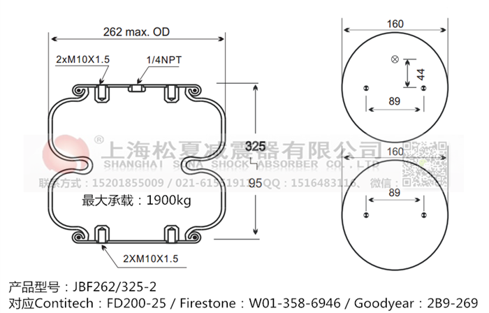 JBF262/325-2橡膠<a href='http://m.yfstny.com/' target='_blank'><u>空氣彈簧</u></a>